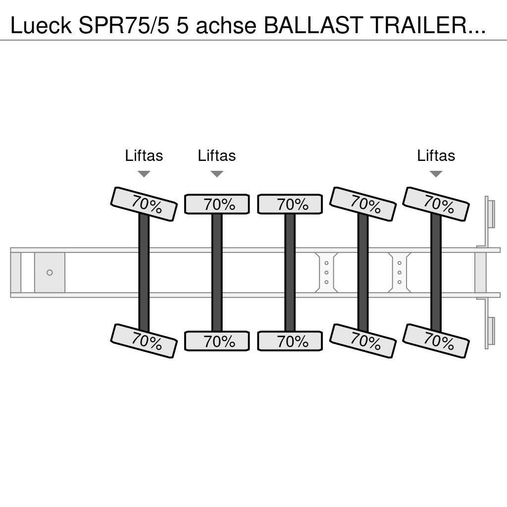 Lueck SPR75/5  5 achse BALLAST TRAILER 3x STEERAXLE!! Semirimorchio a pianale