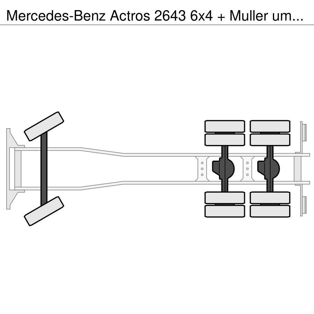 Mercedes-Benz Actros 2643 6x4 + Muller umwelttechniek aufbau Camion autospurgo