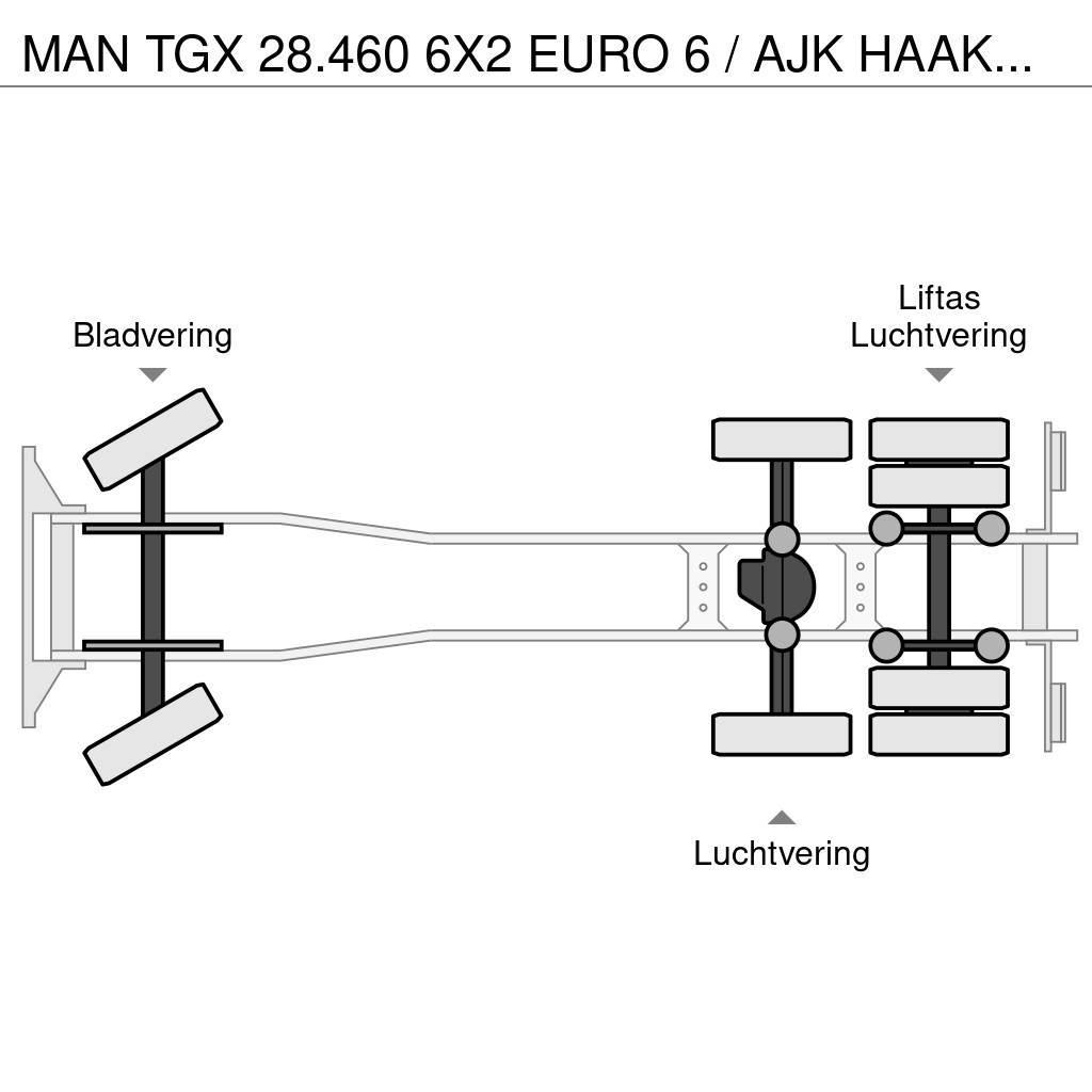MAN TGX 28.460 6X2 EURO 6 / AJK HAAKSYSTEEM / BELGIUM Camion con gancio di sollevamento