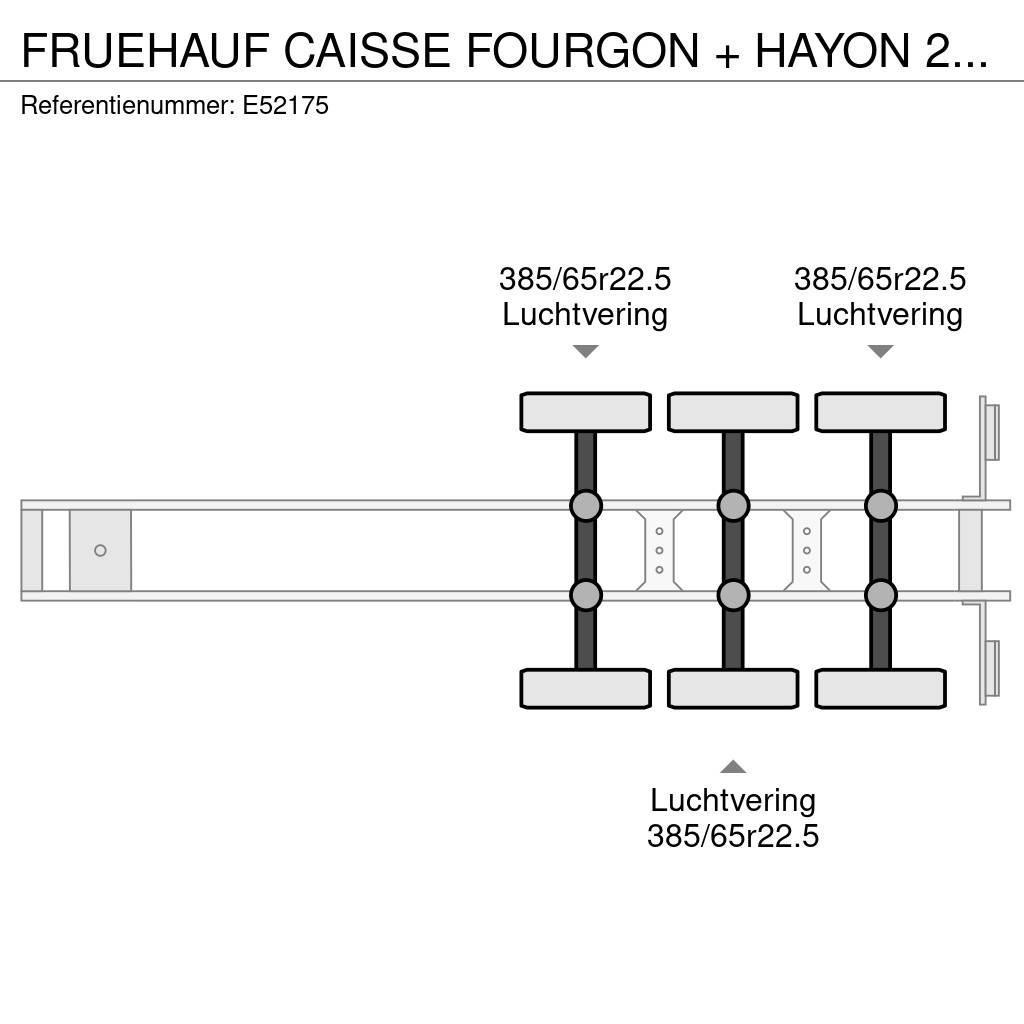 Fruehauf CAISSE FOURGON + HAYON 2500 KG (2017) Semirimorchi a cassone chiuso
