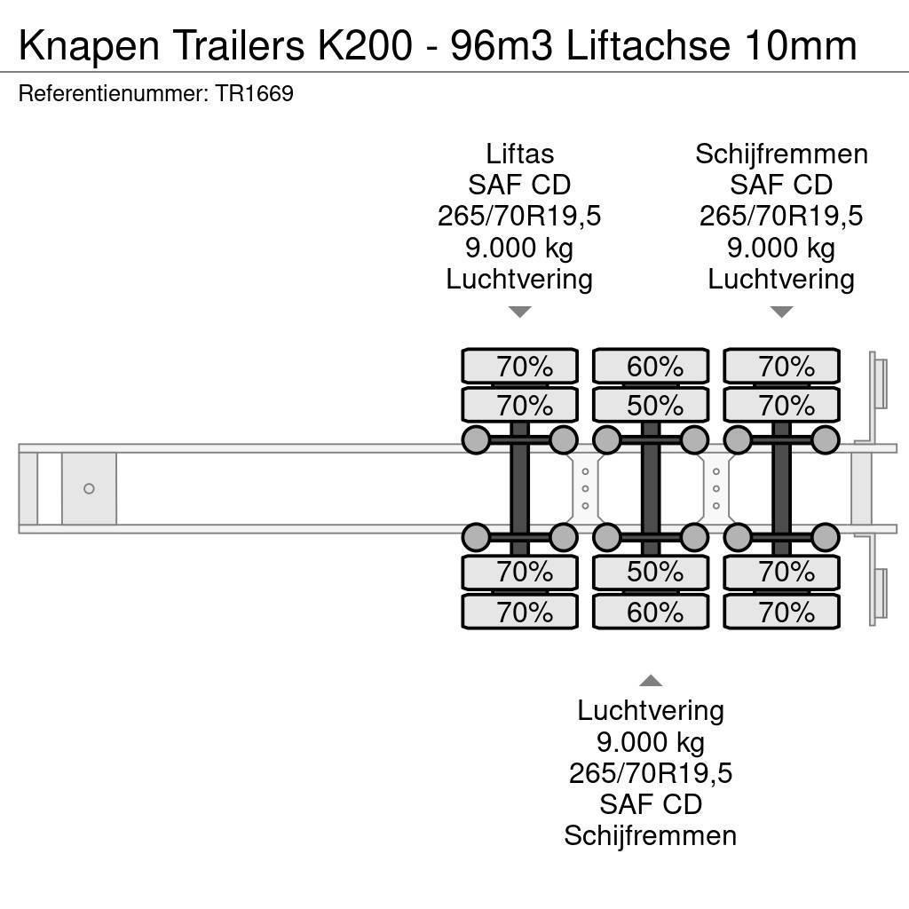 Knapen Trailers K200 - 96m3 Liftachse 10mm Semirimorchi con piano mobile