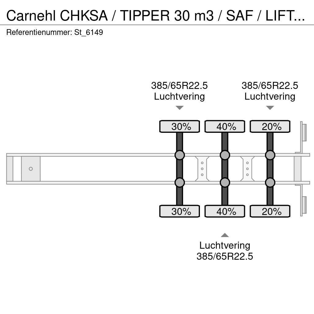 Carnehl CHKSA / TIPPER 30 m3 / SAF / LIFT AXLE / ALUMINIUM Semirimorchi a cassone ribaltabile