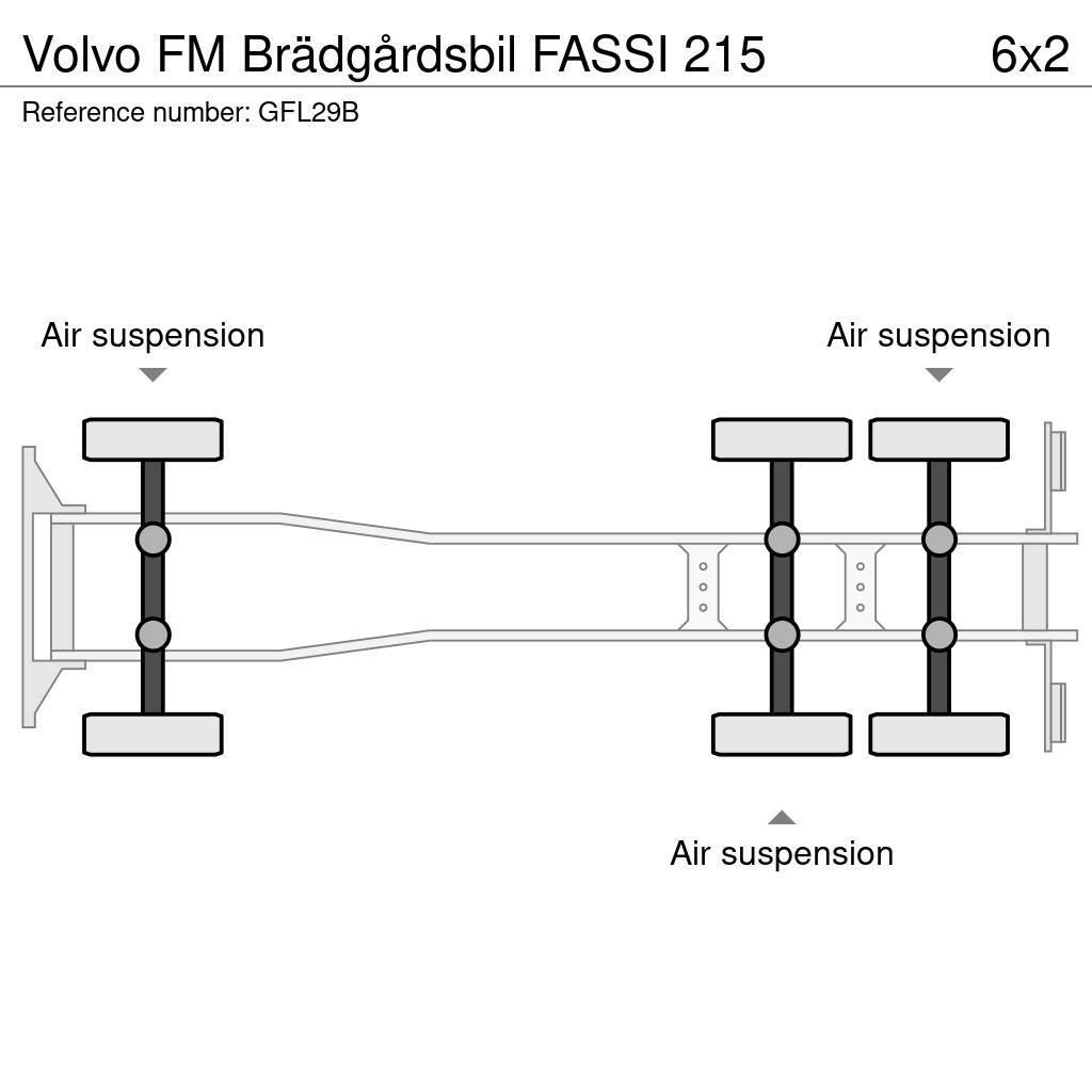 Volvo FM Brädgårdsbil FASSI 215 Camion con sponde ribaltabili