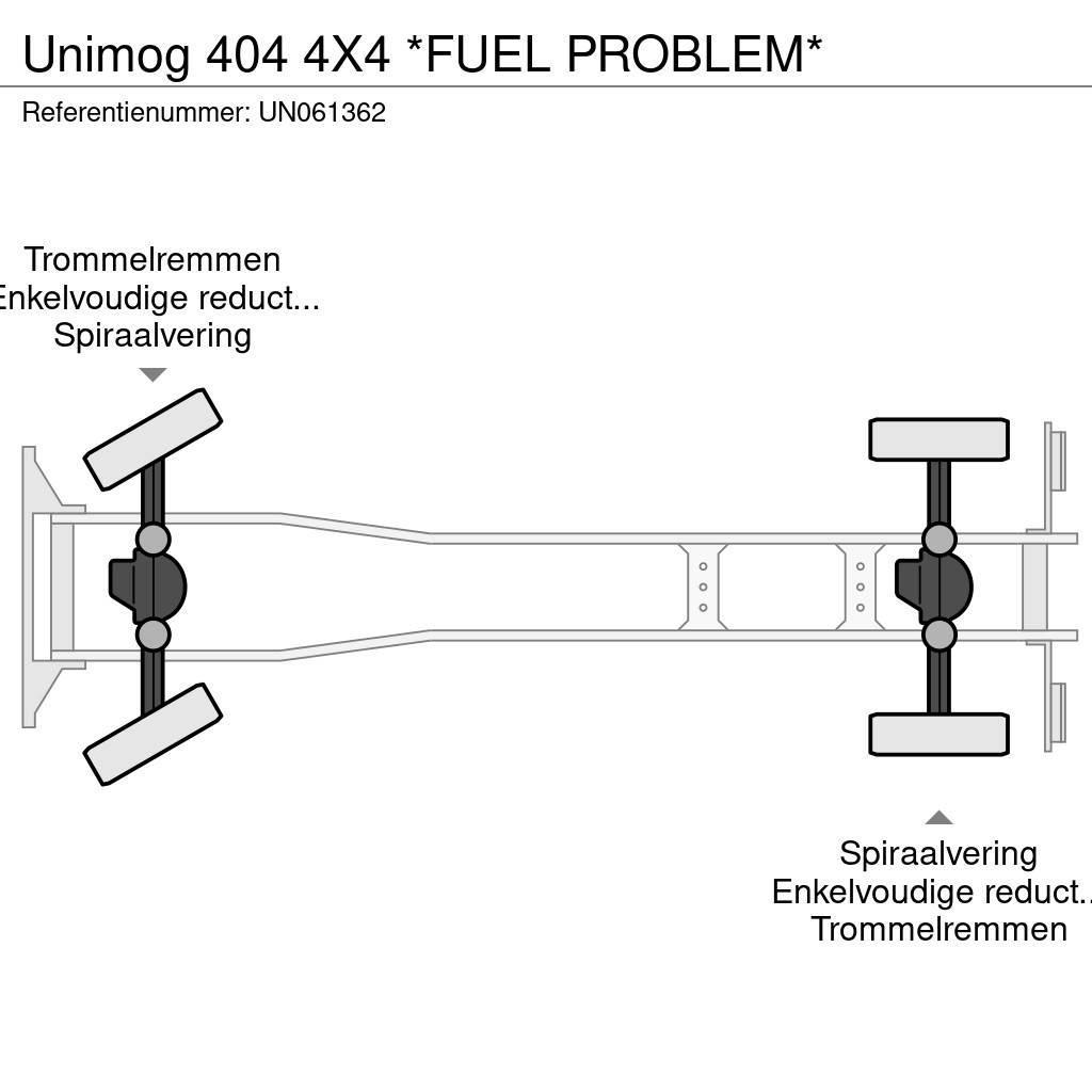 Unimog 404 4X4 *FUEL PROBLEM* Camion con sponde ribaltabili