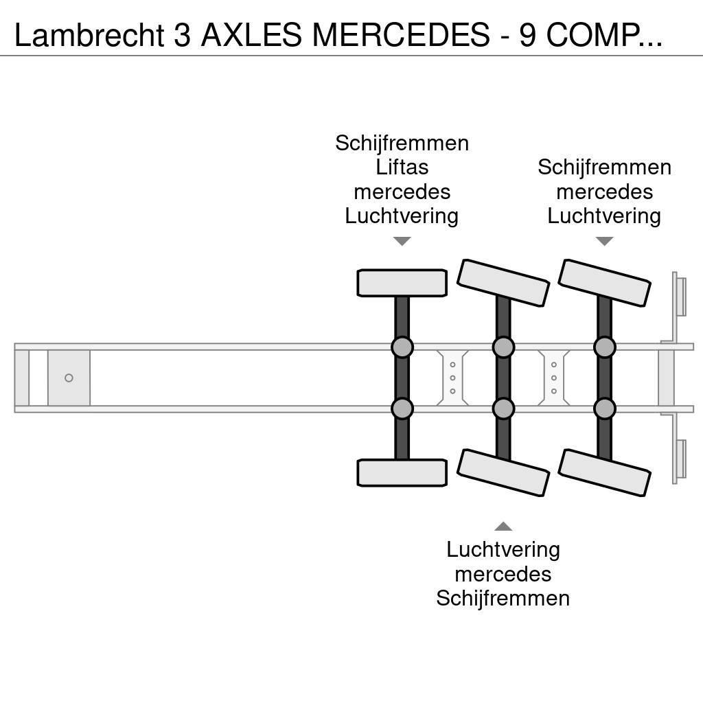  Lambrecht 3 AXLES MERCEDES - 9 COMPARTMENTS - FOOD Semirimorchi cisterna