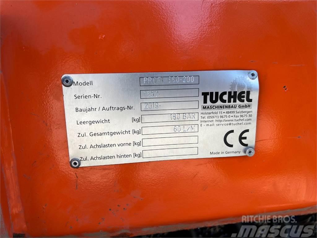 Tuchel Profi 660 kost - 200 cm. bred / Opsamler - kasse - Pale gommate