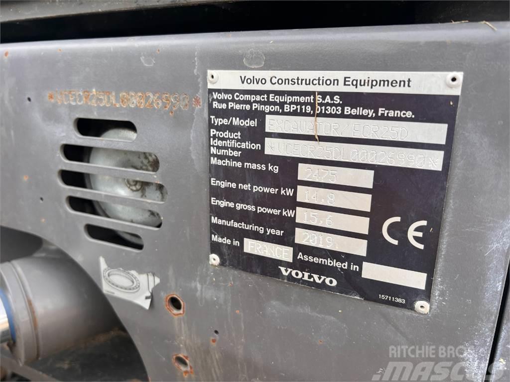 Volvo ECR25D - 2,5T / Powertilt, centralsmøring & planer Miniescavatori