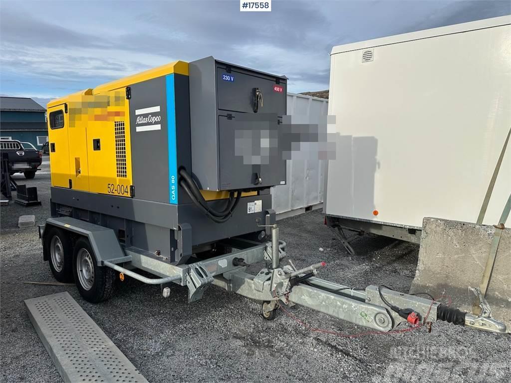 Atlas Copco QAS80 diesel generator/aggegate on trailer Altri componenti