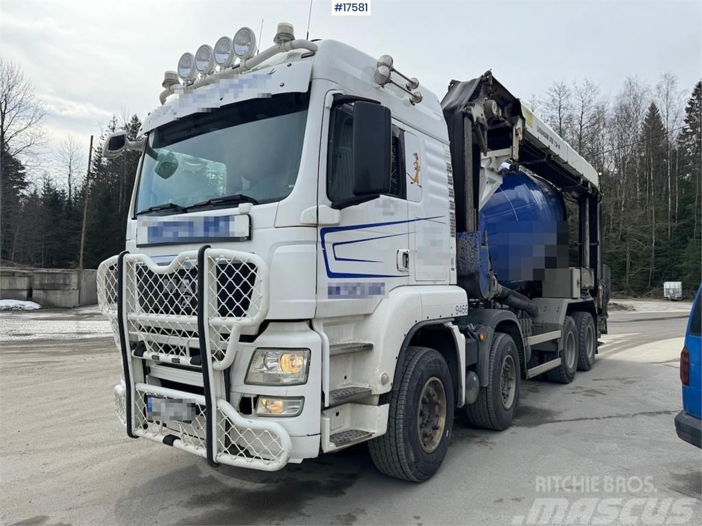 MAN TGS 35.540 8x4 concrete truck with band WATCH VIDE Betoniere