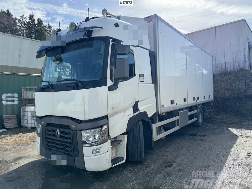 Renault T380 4x2 box truck w/ full side opening and liftin Camion cassonati