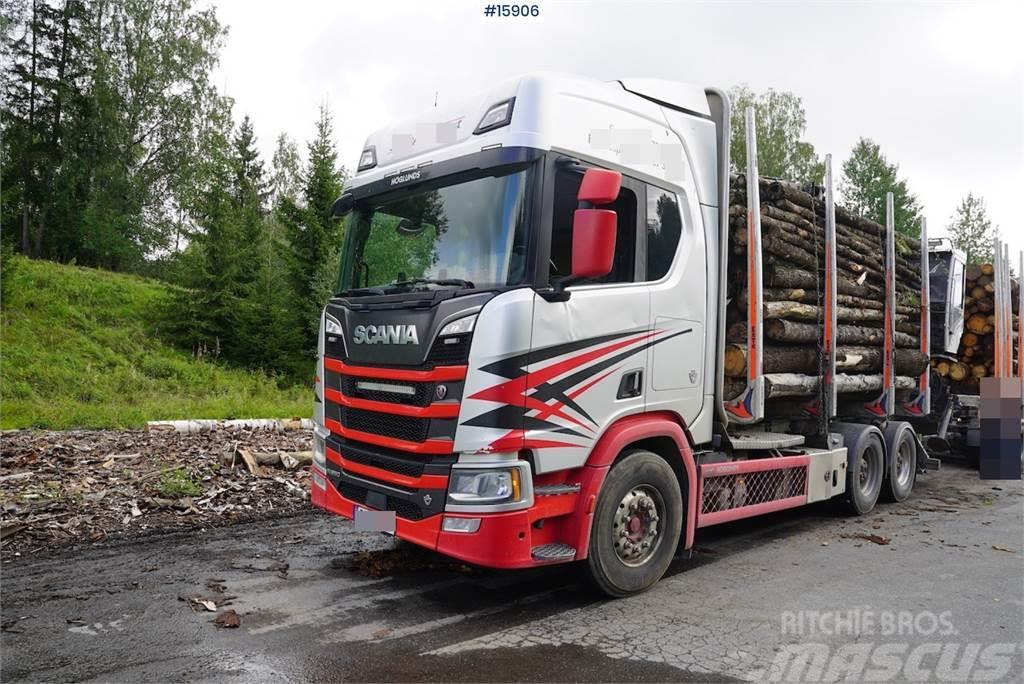 Scania R650 6x4 timber truck with crane Camion trasporto legname