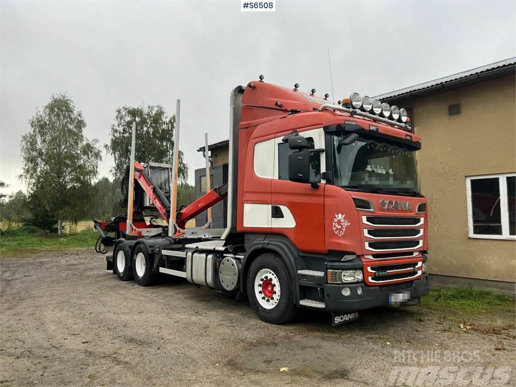 Scania R560 Timber Truck with trailer and crane Camion trasporto legname