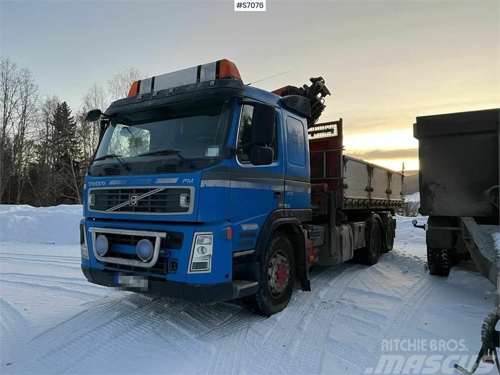 Volvo FM400 6*2 Crane Truck with tiltable flatbed + Palf Autogru