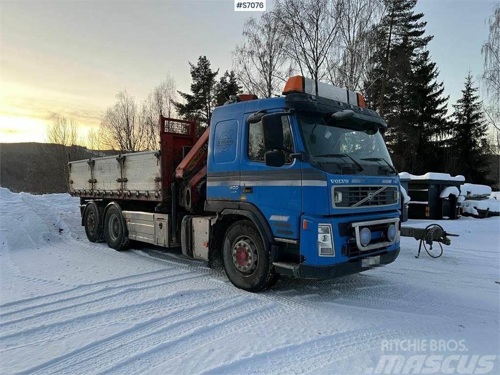 Volvo FM400 6*2 Crane Truck with tiltable flatbed + Palf Autogru