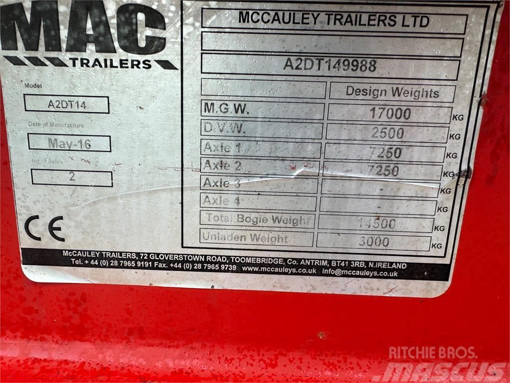  AG McCauley 14 Ton Dump Trailer, Oil & Air Brakes Rimorchi ribaltabili