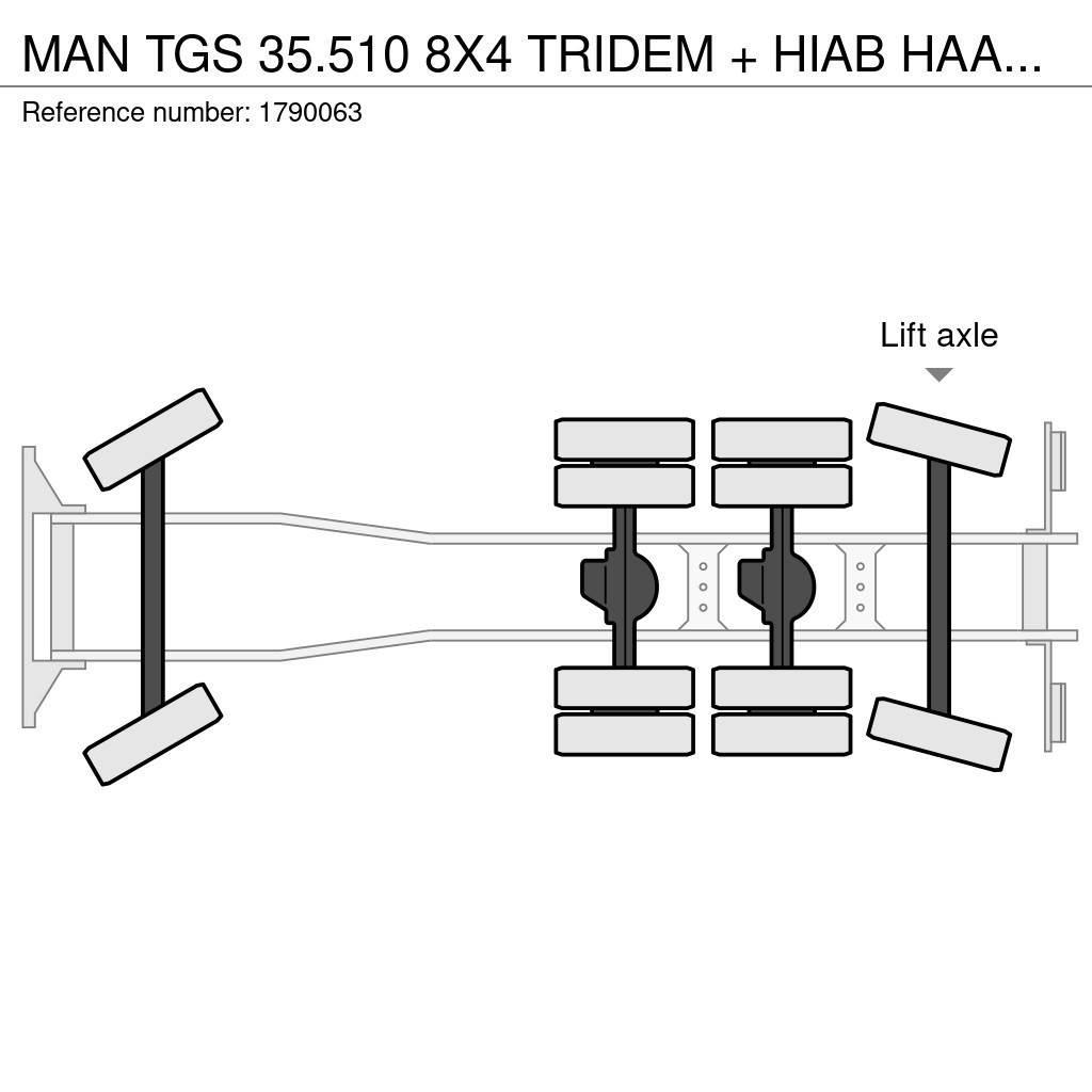 MAN TGS 35.510 8X4 TRIDEM + HIAB HAAKARM + PALFINGER P Autogru