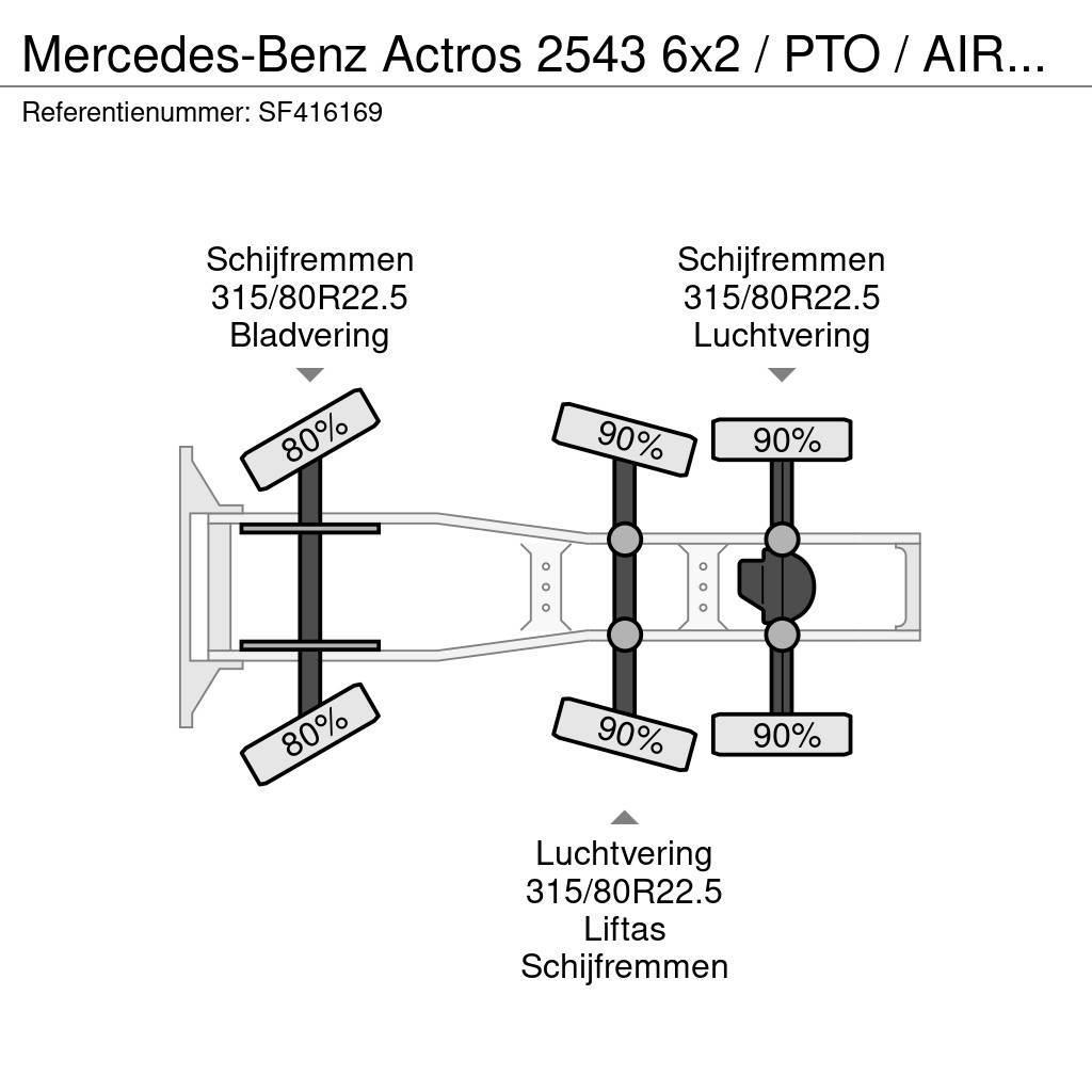 Mercedes-Benz Actros 2543 6x2 / PTO / AIRCO / EURO 6 Motrici e Trattori Stradali