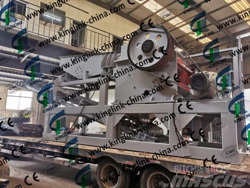 Kinglink PE600X900 Semi Mobile Quarry Jaw Crusher Plant Frantoi mobili