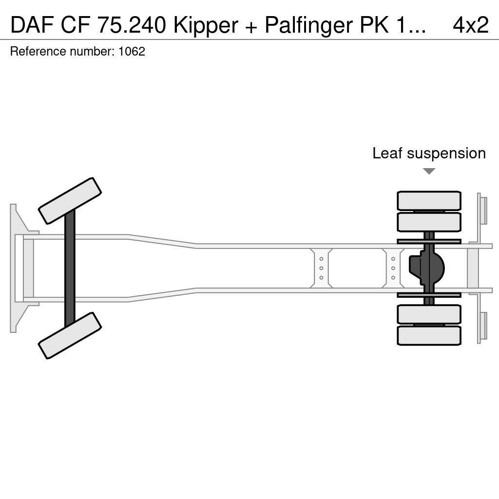 DAF CF 75.240 Kipper + Palfinger PK 10500 Crane Perfec Camion ribaltabili