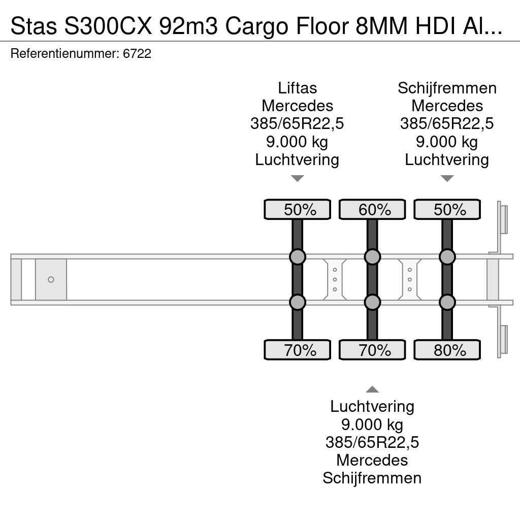 Stas S300CX 92m3 Cargo Floor 8MM HDI Alcoa's Liftachse Semirimorchi con piano mobile
