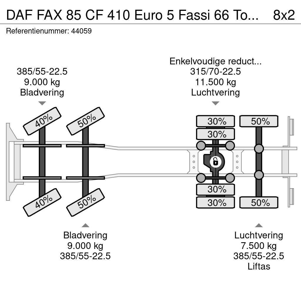 DAF FAX 85 CF 410 Euro 5 Fassi 66 Tonmeter laadkraan Gru per tutti i terreni