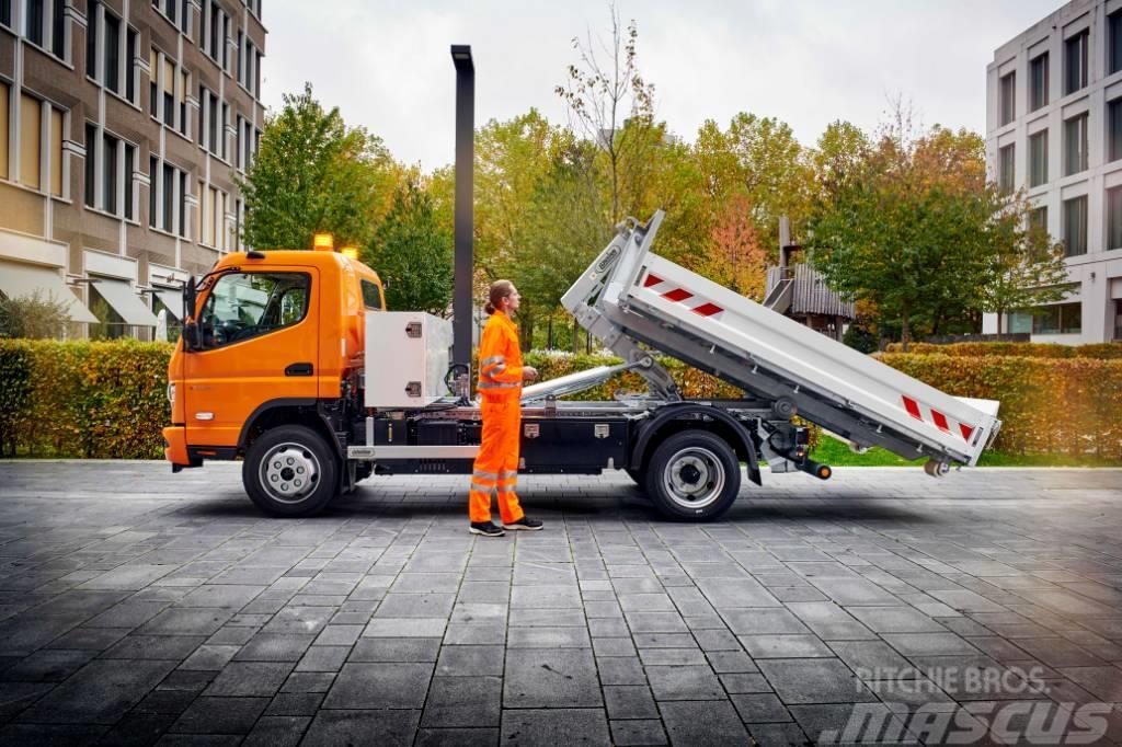 Fuso eCanter ellastbil 8,55 ton lastväxlare Camion con gancio di sollevamento