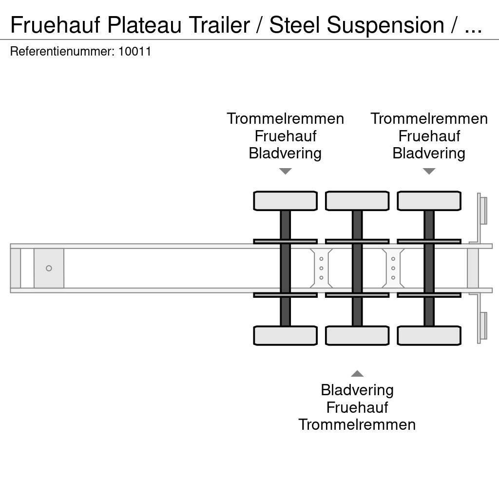 Fruehauf Plateau Trailer / Steel Suspension / Twist-Locks Semirimorchi portacontainer