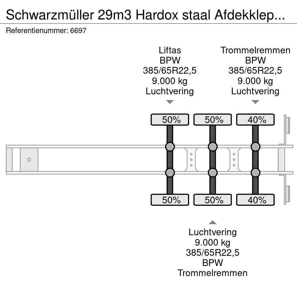 Schwarzmüller 29m3 Hardox staal Afdekkleppen Liftas Semirimorchi a cassone ribaltabile