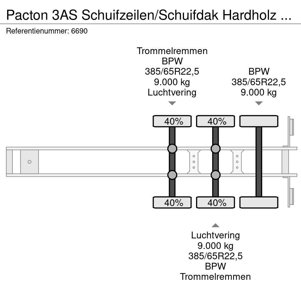Pacton 3AS Schuifzeilen/Schuifdak Hardholz boden Semirimorchi tautliner