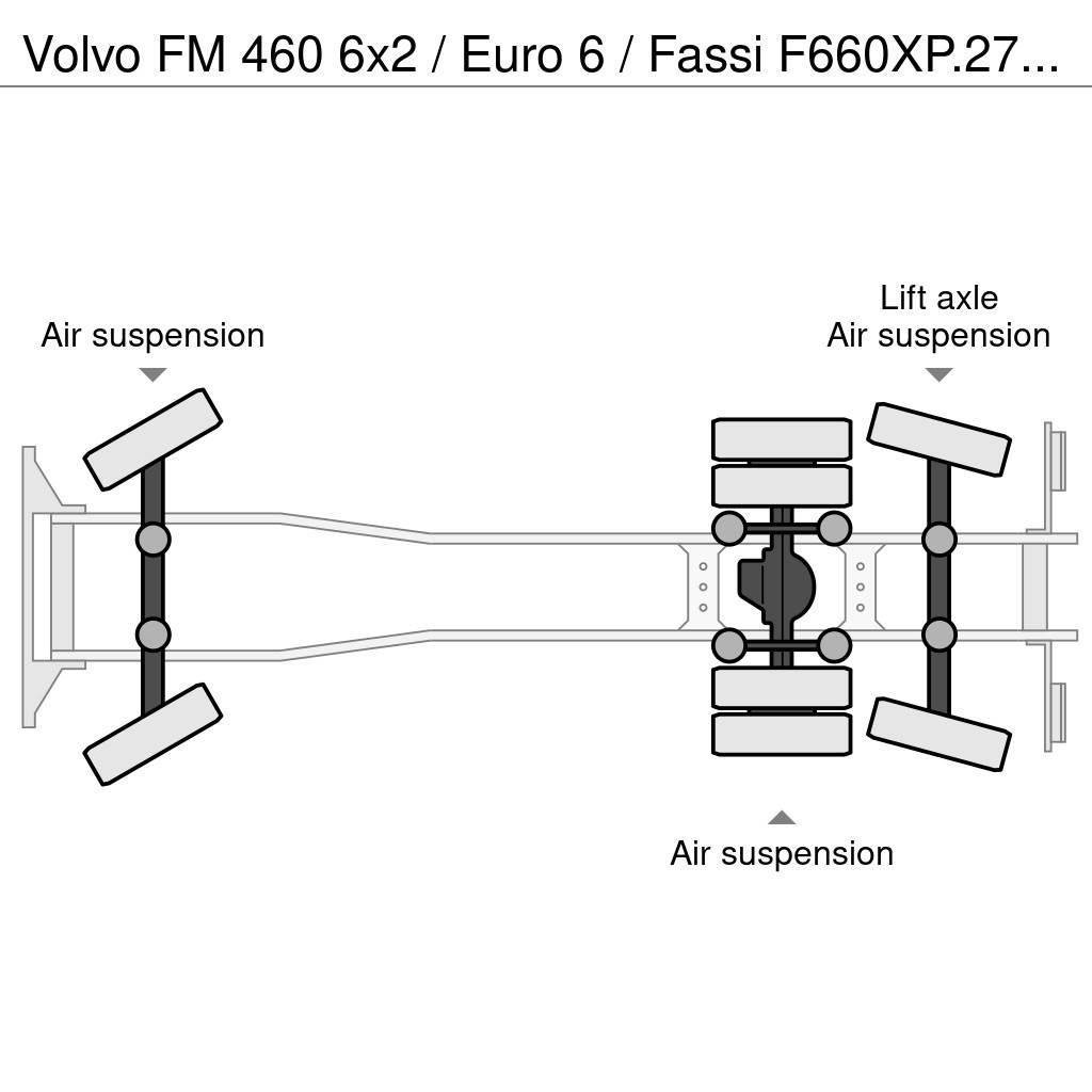 Volvo FM 460 6x2 / Euro 6 / Fassi F660XP.27 + Flyjib Gru per tutti i terreni