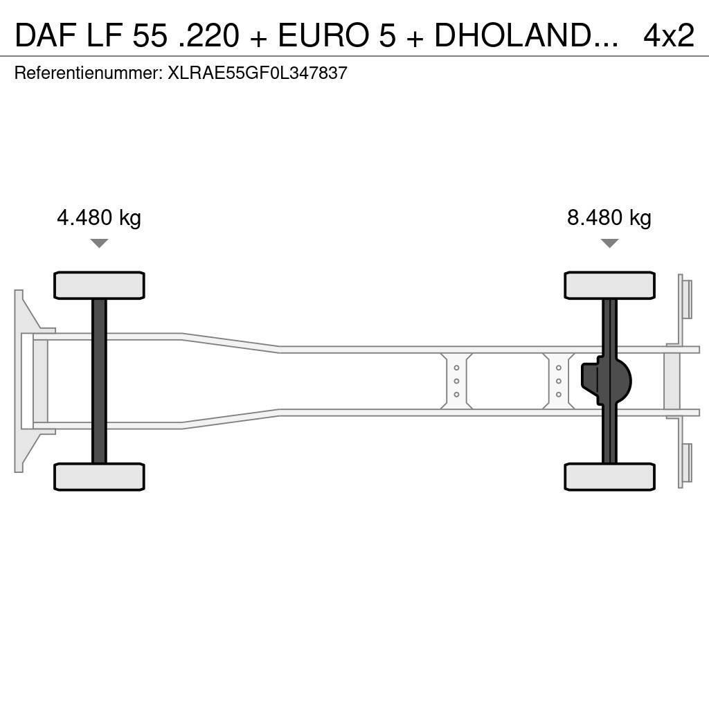 DAF LF 55 .220 + EURO 5 + DHOLANDIA LIFT 12T Autocabinati