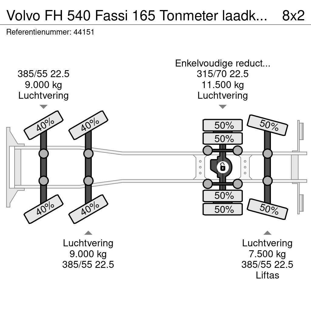 Volvo FH 540 Fassi 165 Tonmeter laadkraan + Fly-Jib Just Gru per tutti i terreni