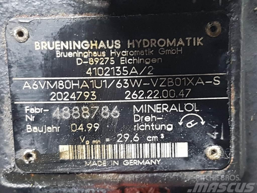Ahlmann AL75-Brueninghaus A6VM80HA1U1/63W-Drive motor Componenti idrauliche