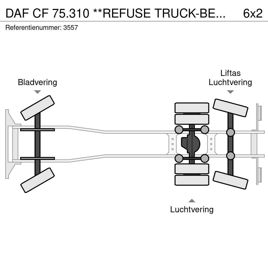 DAF CF 75.310 **REFUSE TRUCK-BENNE ORDURE-EURO 4** Camion dei rifiuti