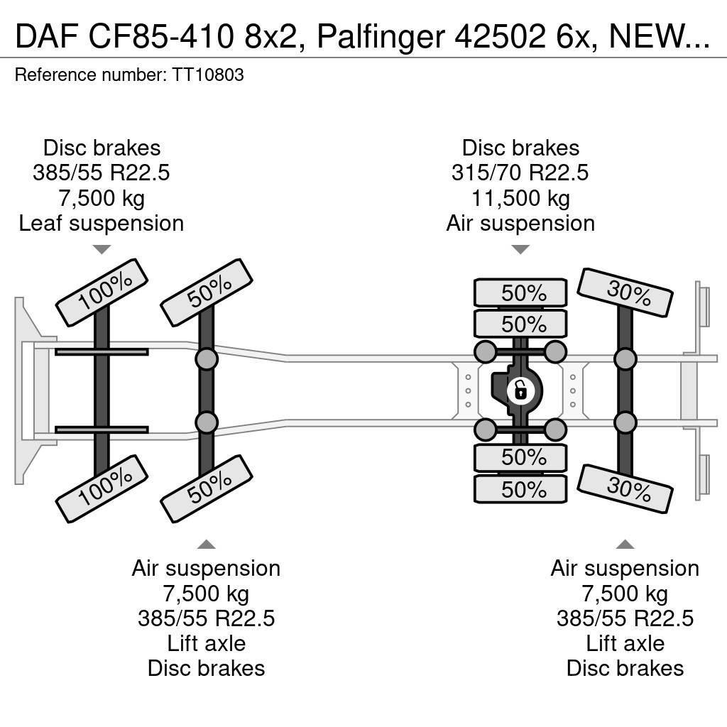 DAF CF85-410 8x2, Palfinger 42502 6x, NEW Engine Gru per tutti i terreni