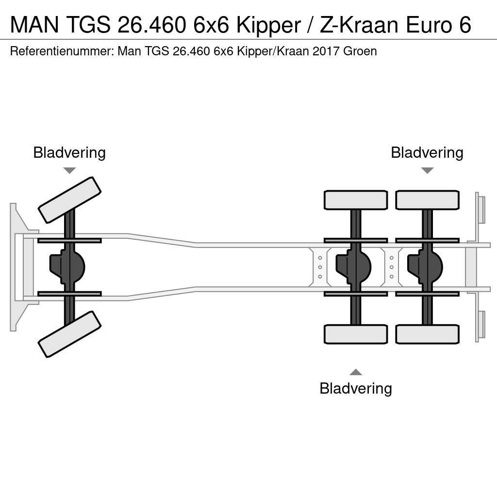 MAN TGS 26.460 6x6 Kipper / Z-Kraan Euro 6 Camion ribaltabili