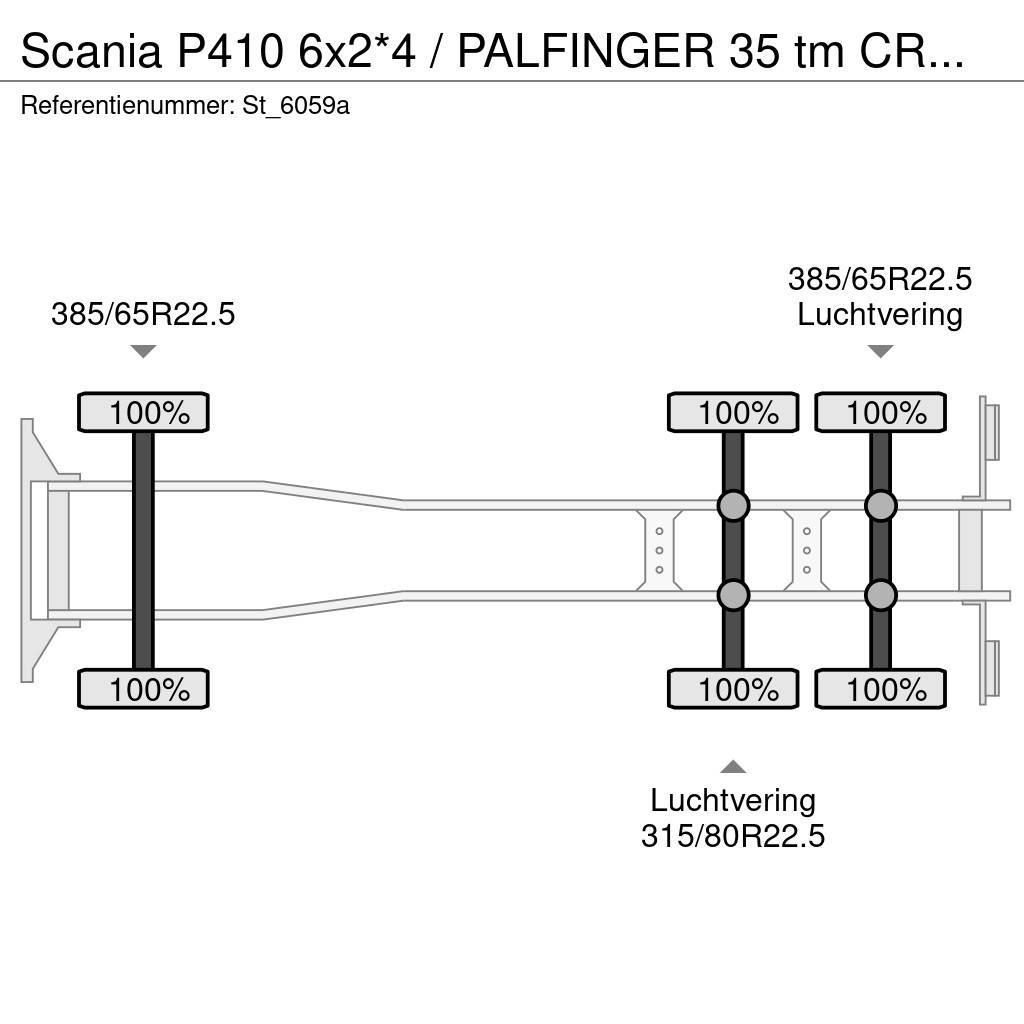 Scania P410 6x2*4 / PALFINGER 35 tm CRANE + WINCH Autogru