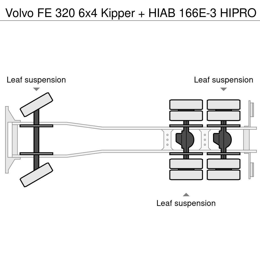 Volvo FE 320 6x4 Kipper + HIAB 166E-3 HIPRO Camion ribaltabili