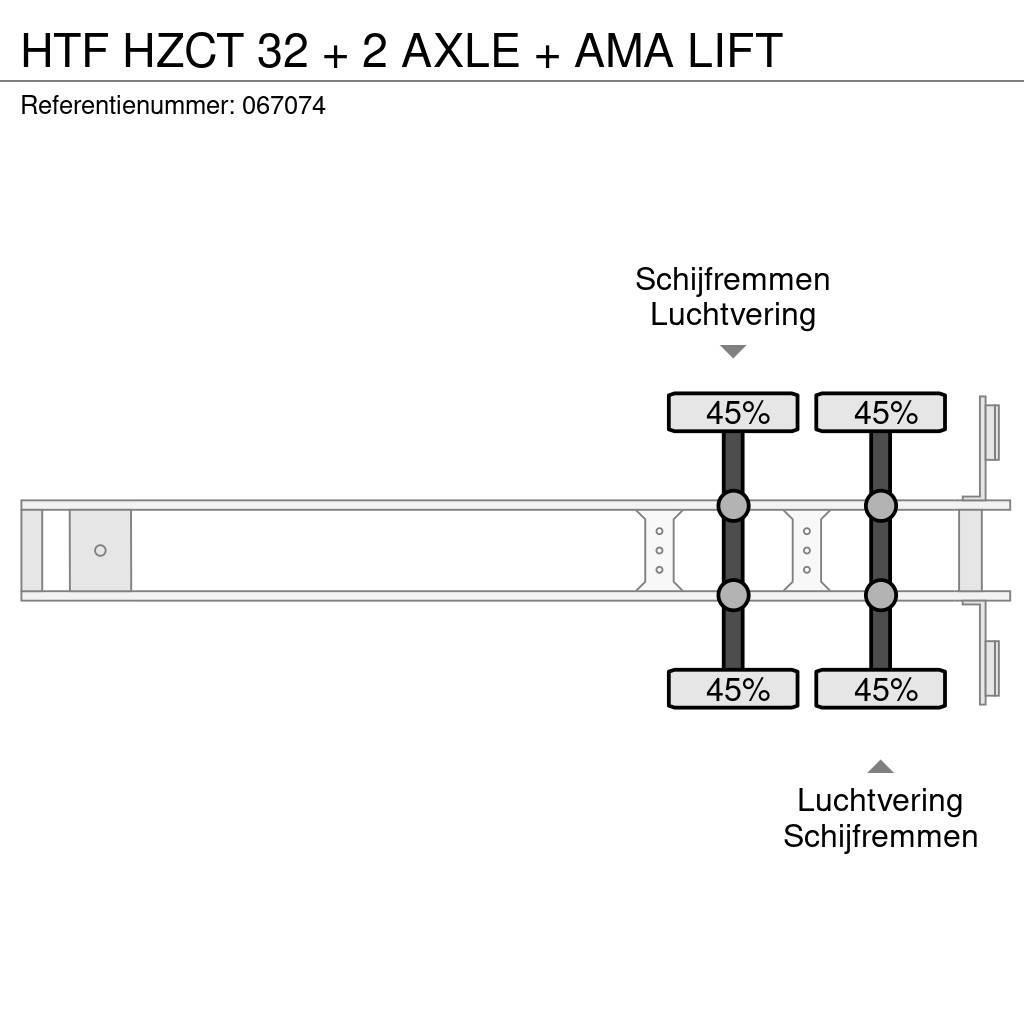 HTF HZCT 32 + 2 AXLE + AMA LIFT Semirimorchi a cassone chiuso