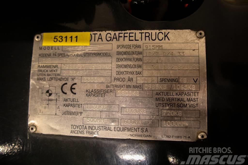 Toyota 7FBEF18, containergående 1,8-tons el motviktstruck Carrelli elevatori elettrici
