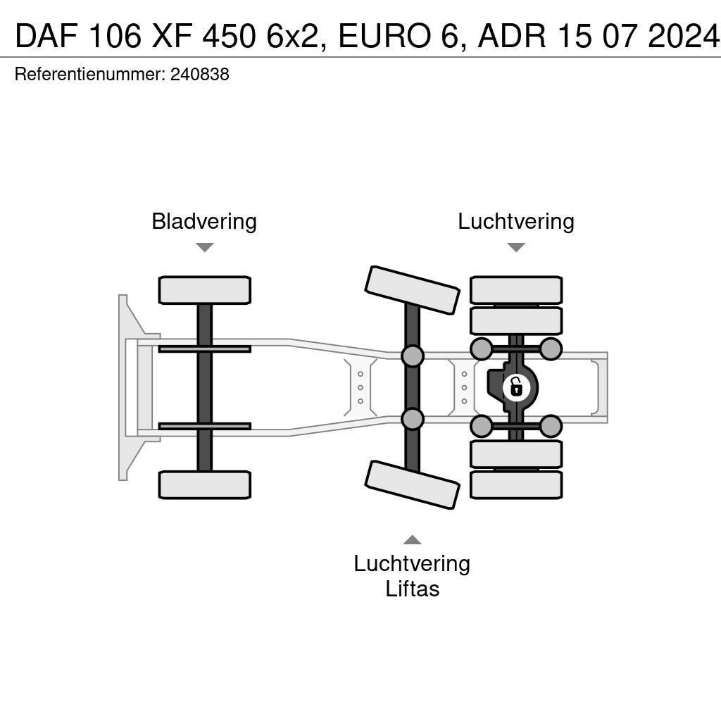 DAF 106 XF 450 6x2, EURO 6, ADR 15 07 2024 Motrici e Trattori Stradali