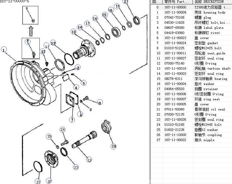 Shantui SD16 torque converter assy YJ380 16y-11-00000 Trasmissione