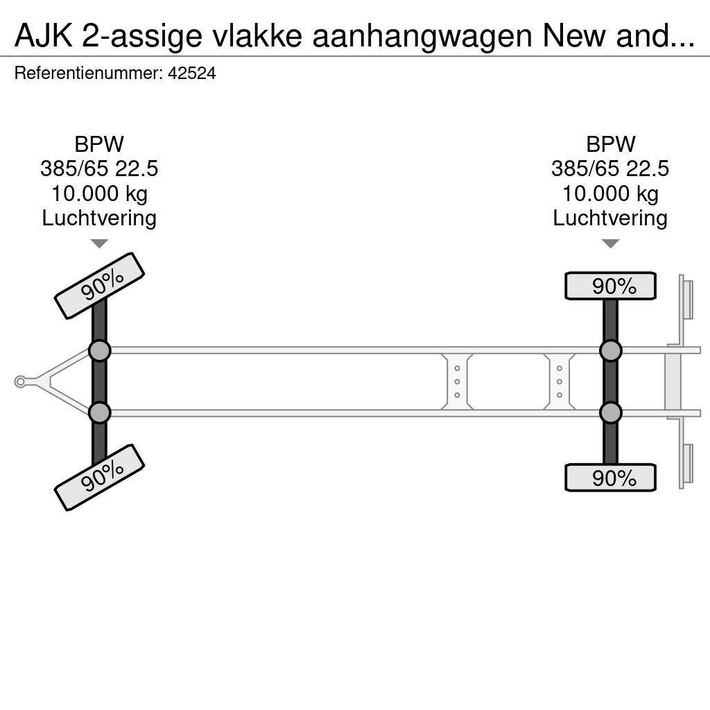 AJK 2-assige vlakke aanhangwagen New and Unused! Rimorchi con sponde ribaltabili