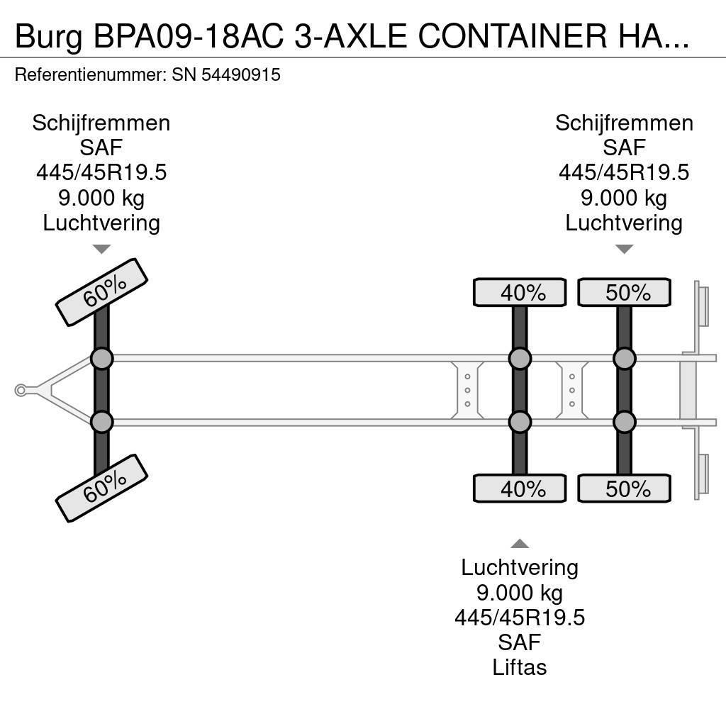 Burg BPA09-18AC 3-AXLE CONTAINER HANGER (SAF AXLES / LI Rimorchi portacontainer