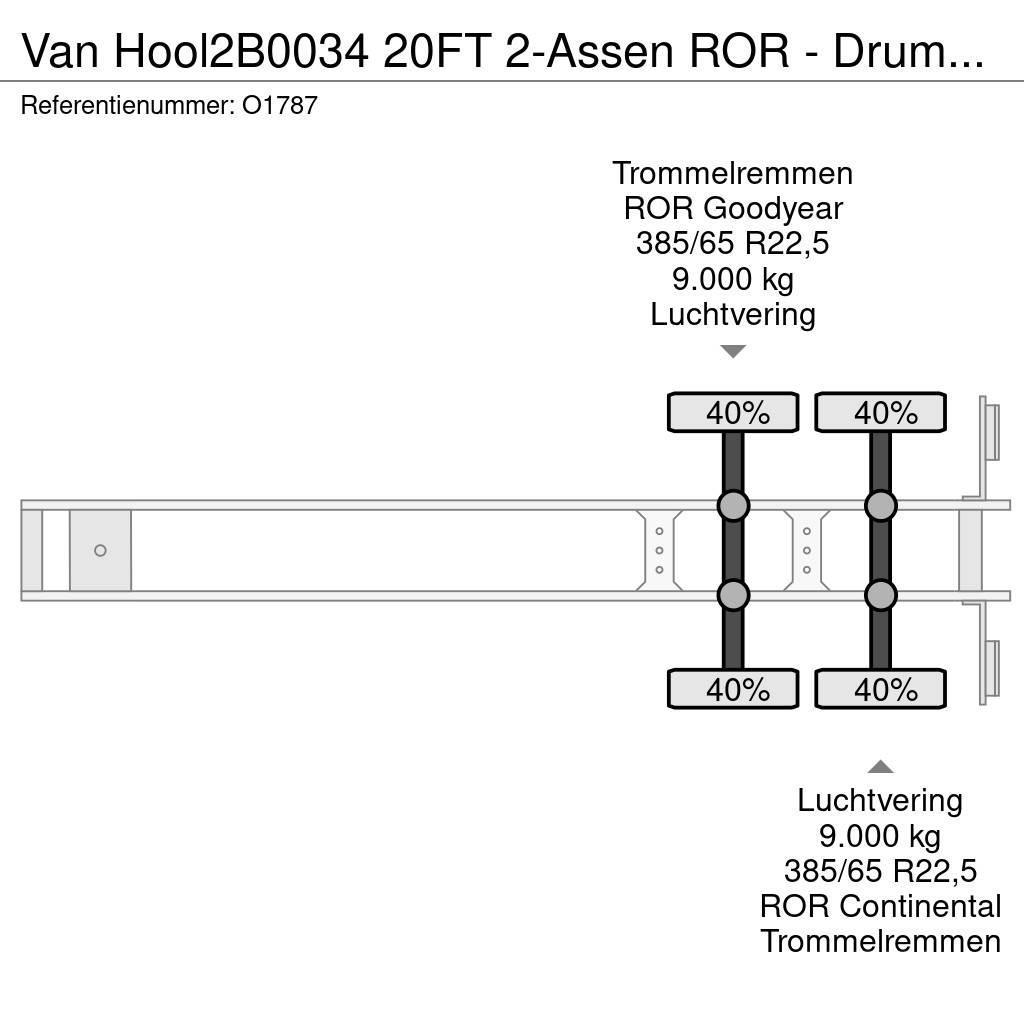 Van Hool 2B0034 20FT 2-Assen ROR - DrumBrakes - Airsuspensi Semirimorchi portacontainer