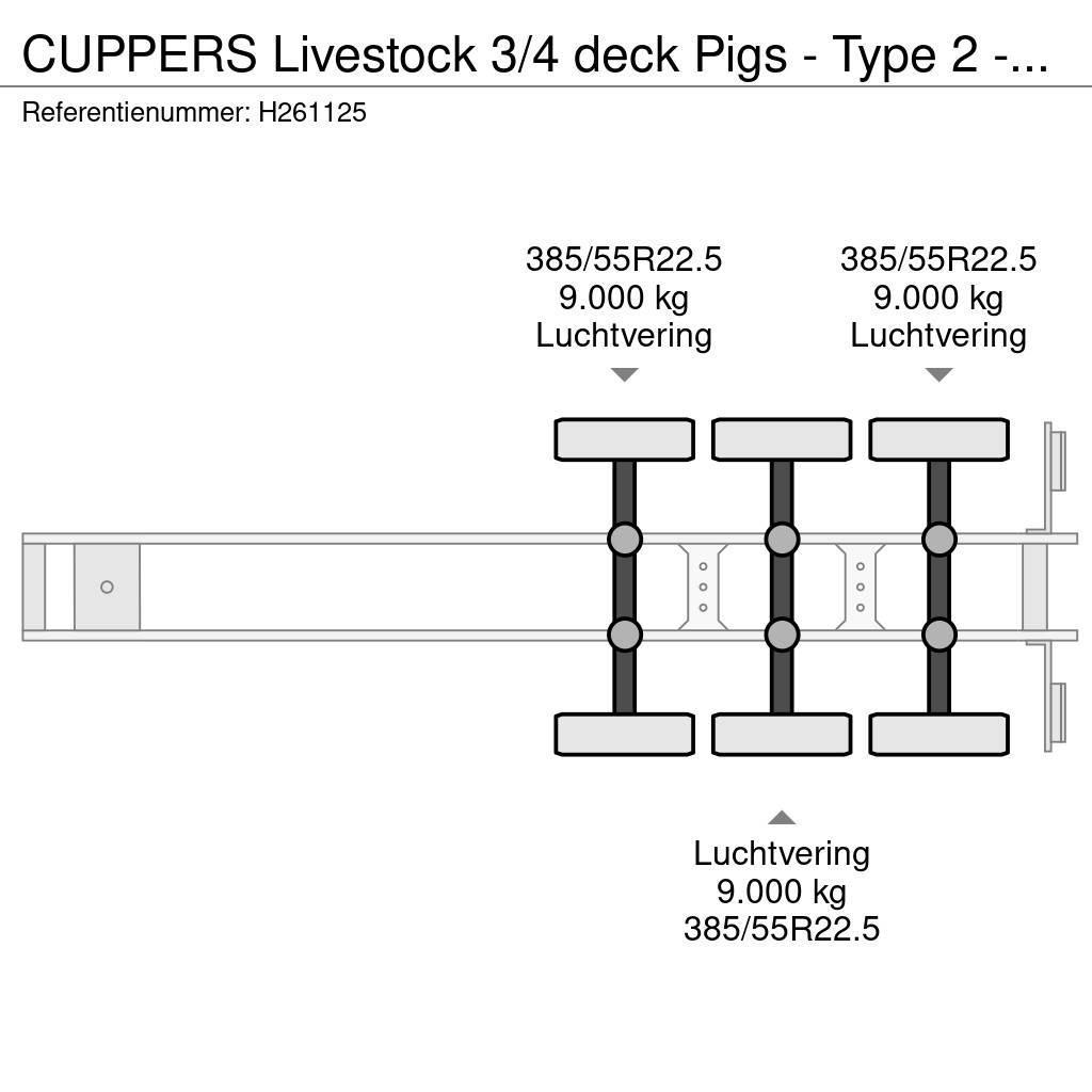  CUPPERS Livestock 3/4 deck Pigs  - Type 2 - Water Semirimorchio per il trasporto di animali