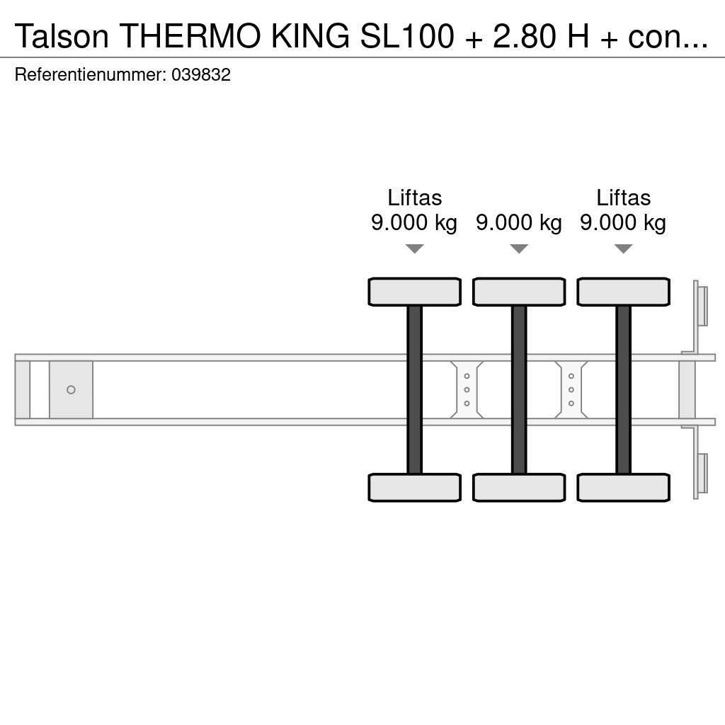 Talson THERMO KING SL100 + 2.80 H + confection + 3 axles Semirimorchi a temperatura controllata