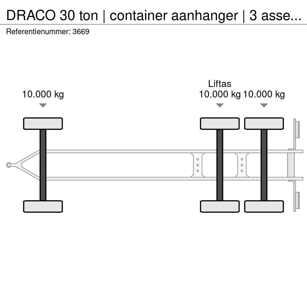 Draco 30 ton | container aanhanger | 3 asser overzetter Rimorchi portacontainer