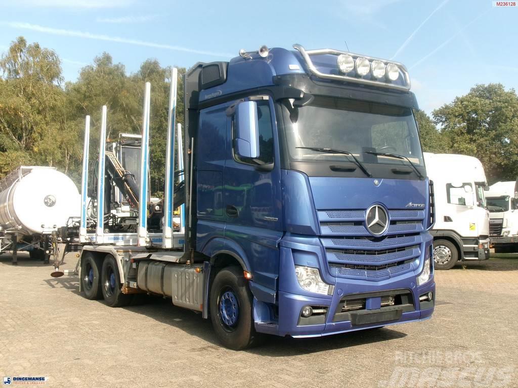 Mercedes-Benz Actros 2663 6x4 Euro 6 loglift F96 crane timber tr Gru per tutti i terreni