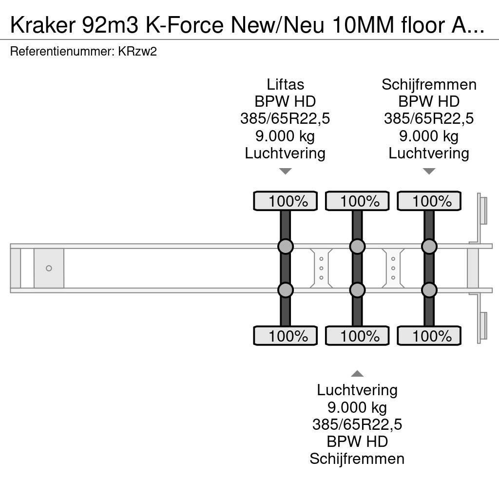 Kraker 92m3 K-Force New/Neu 10MM floor Alcoa's Liftachse Semirimorchi con piano mobile